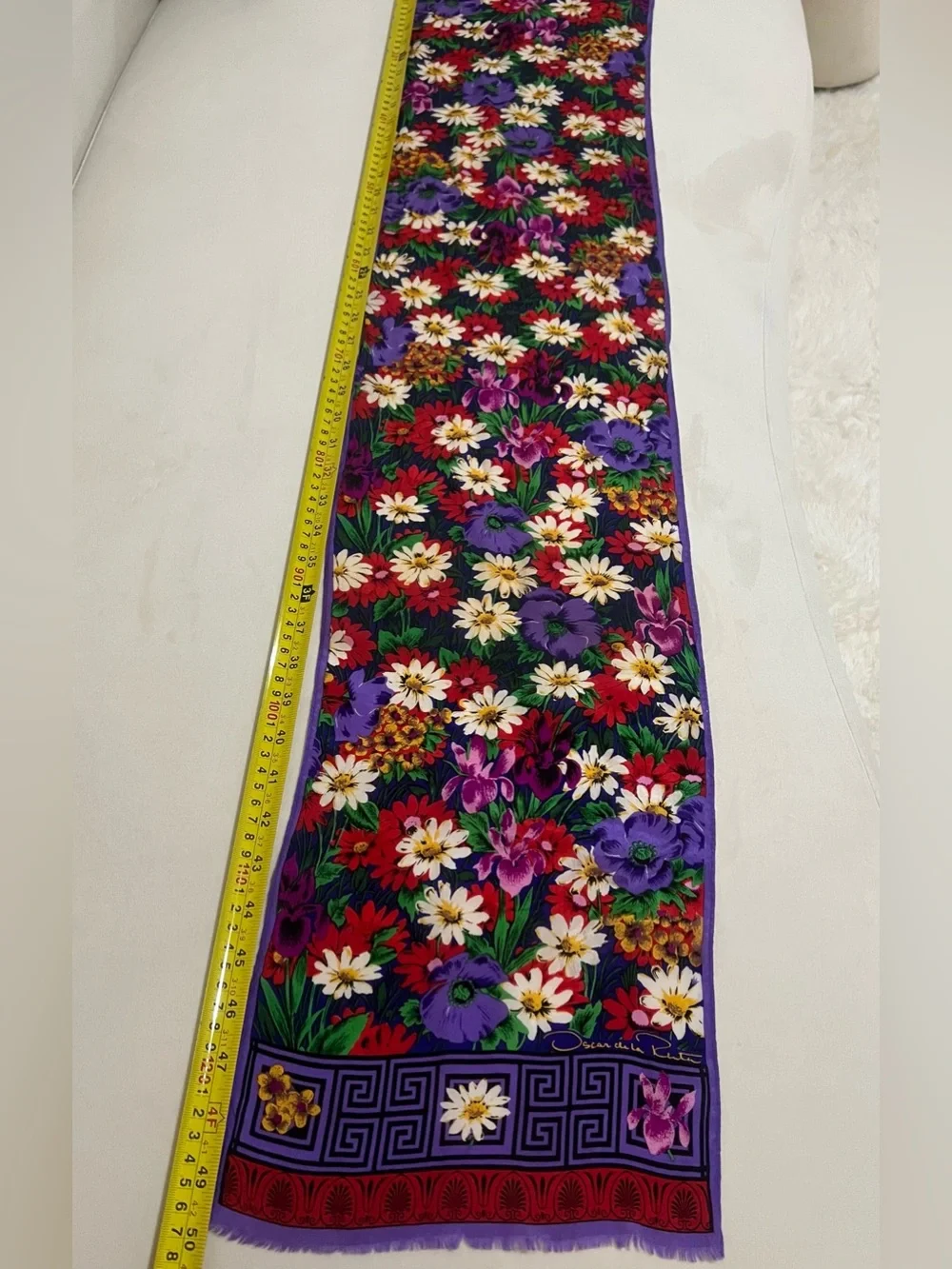 Vintage Oscar de la Renta Floral Silk Scarf